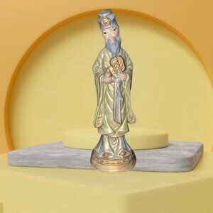 Hand Crafted 13.5" Studio Art Sancai Style Vintage Figurine Initialed M.J.S